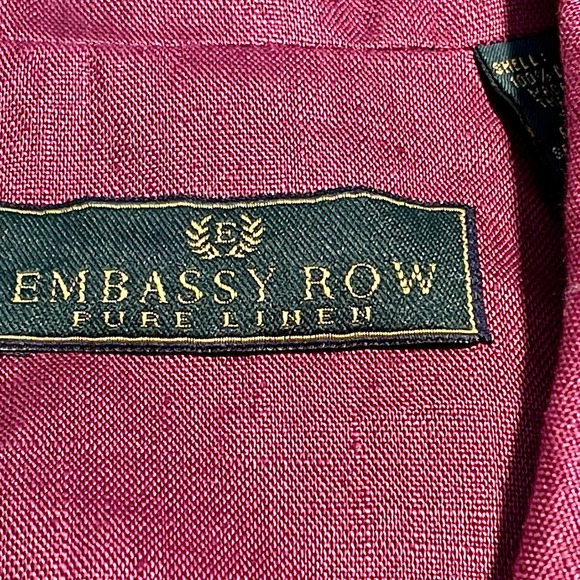 Embassy Row 100% Pure Linen Red Wine Blazer Size 12 S1142-01 - Picture 7 of 8